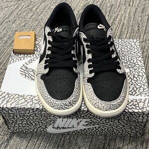 Nike Air Jordan 1 Retro OG Low Men's Black Cement Sneakers